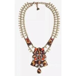 Retired Silpada Designs KR Brass Sahara Sun Statement Bib Necklace‎